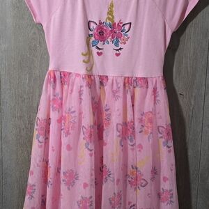 Pink Unicorn Floral Dress Wonder Nation
